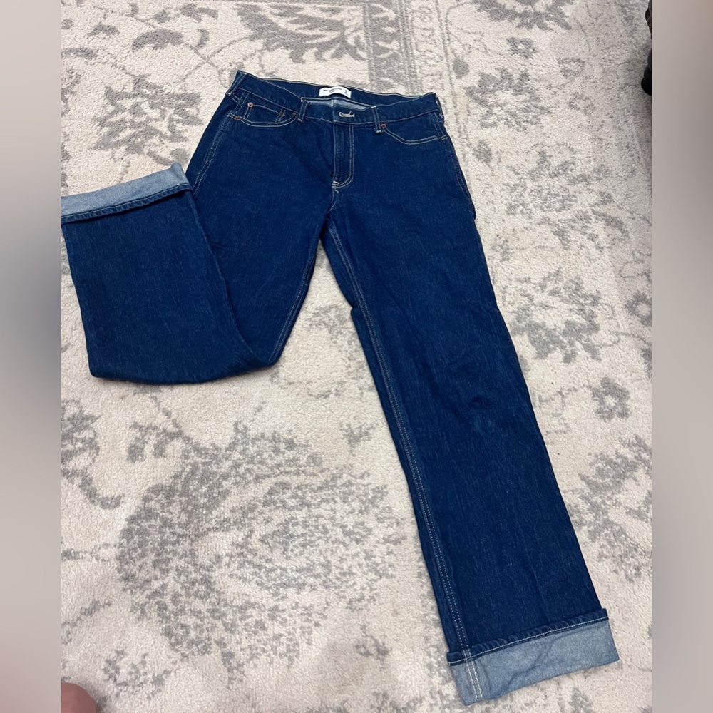 Abercrombie & Fitch Blue Ankle Cropped Jeans